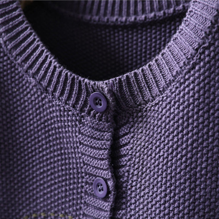 Sweter kardigan z długim rękawem i haftowanymi guzikami z motywem kamieni Buddha Stones damskiej - image 11