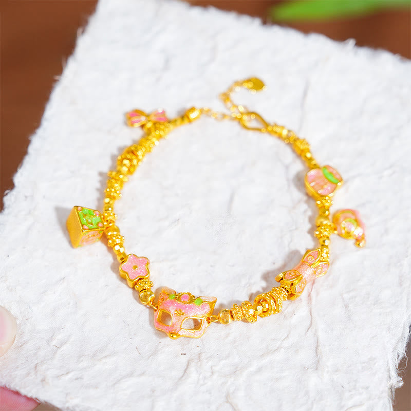 Bransoletka z miedzianym urokiem szczęścia i Buddha Stones z postacią Lisa Fu Ruyi - image 3