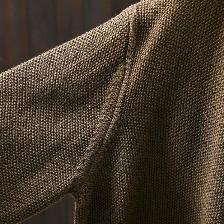 Sweter kardigan z długim rękawem i bawełny z motywem Buddha Stones, z kwiatowymi guzikami i długimi rękawami - image 14