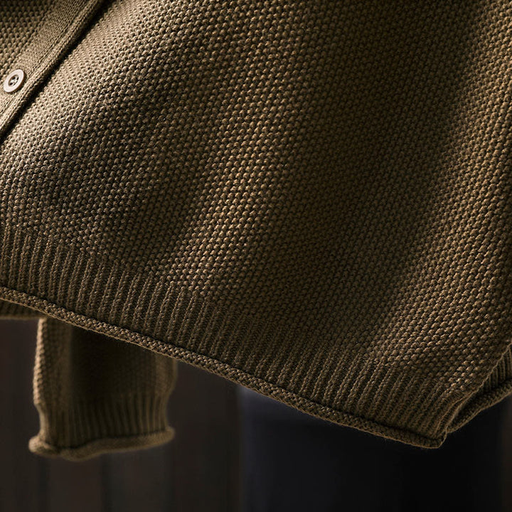 Sweter kardigan z długim rękawem i bawełny z motywem Buddha Stones, z kwiatowymi guzikami i długimi rękawami - image 12