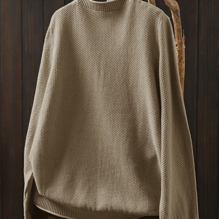 Sweter damski z długim rękawem i dzianiny z bawełny z długimi, kolorowymi guzikami i dekoltem w serek z Buddha Stones - image 2