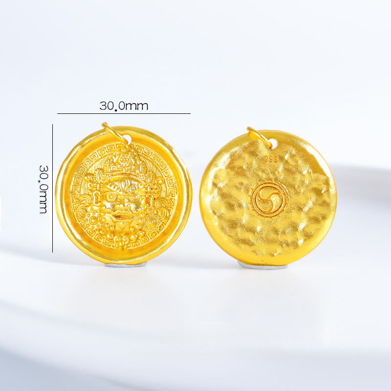 Naszyjnik z wisiorkiem Jambhala z Buddha Stones, 24-karatowym złotem, z mosiądzu, z żółtym łańcuszkiem ochronnym i symbolem dobrobytu - image 7