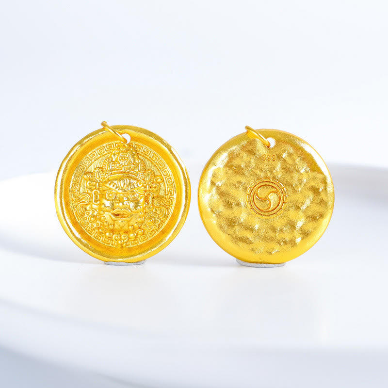 Naszyjnik z wisiorkiem Jambhala z Buddha Stones, 24-karatowym złotem, z mosiądzu, z żółtym łańcuszkiem ochronnym i symbolem dobrobytu - image 6