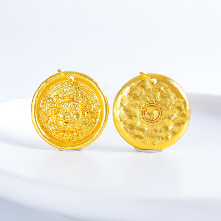 Naszyjnik z wisiorkiem Jambhala z Buddha Stones, 24-karatowym złotem, z mosiądzu, z żółtym łańcuszkiem ochronnym i symbolem dobrobytu - image 6