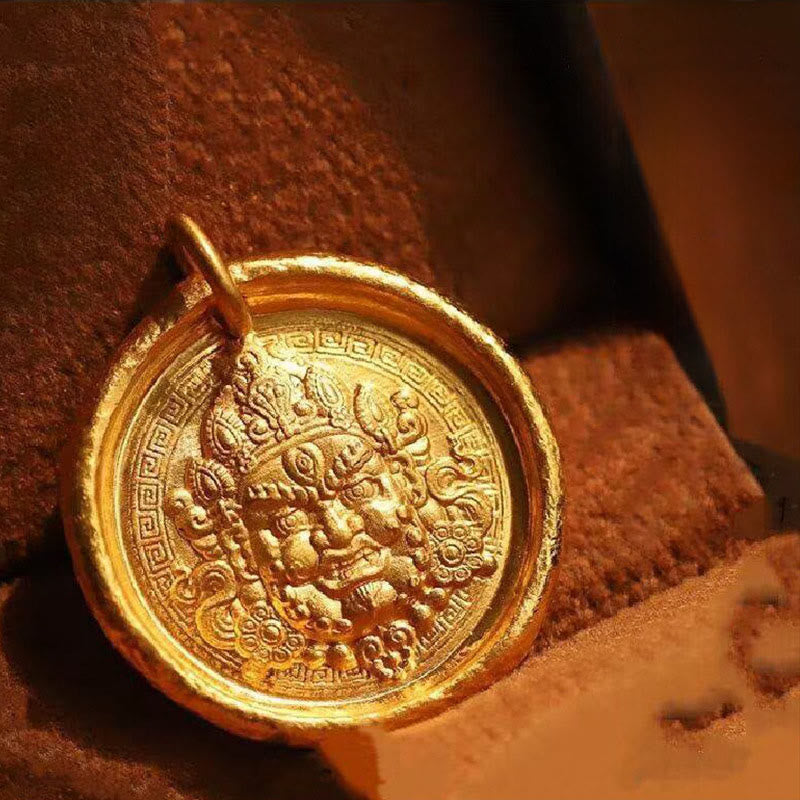 Naszyjnik z wisiorkiem "Żółty Jambhala z Buddha Stones " z miedzi i kamieniami "Bogactwo i Dobrobyt" - image 0