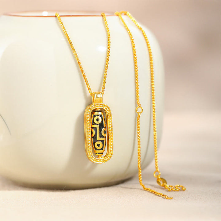 Naszyjnik z wisiorkiem z Buddha Stones, koralikami Dzi z dziewięcioma oczami i pomyślnym wzorem miedzianej równowagi - image 2