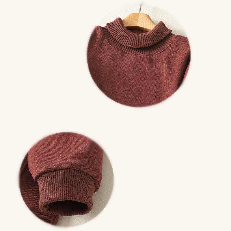 Sukienka midi damska z długim rękawem i kieszeniami, zimowa, bawełniana, z wysokim kołnierzem i Buddha Stones - image 15