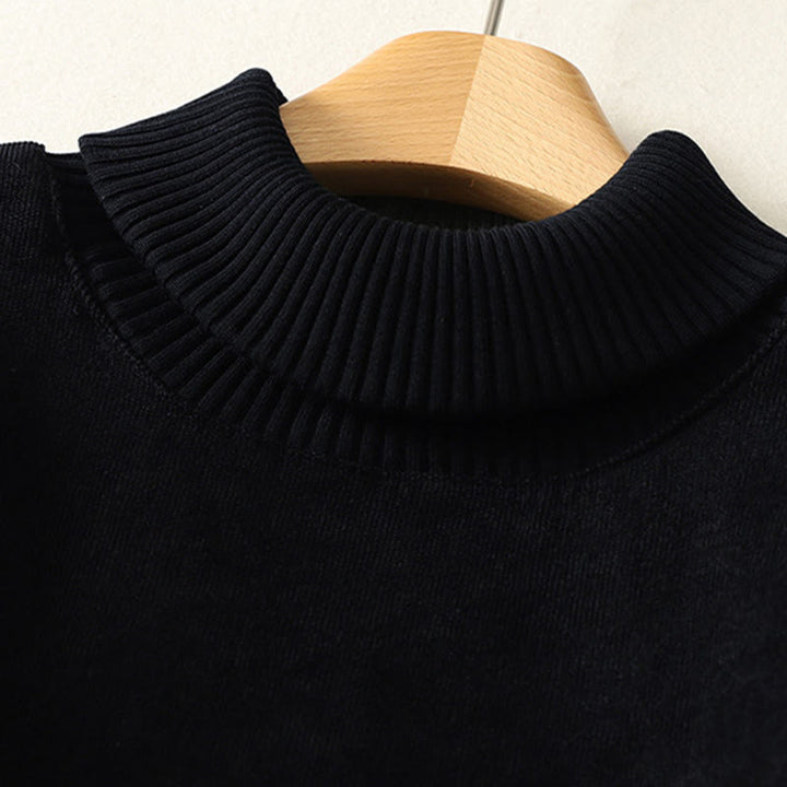 Sukienka midi damska z długim rękawem i kieszeniami, zimowa, bawełniana, z wysokim kołnierzem i Buddha Stones - image 22