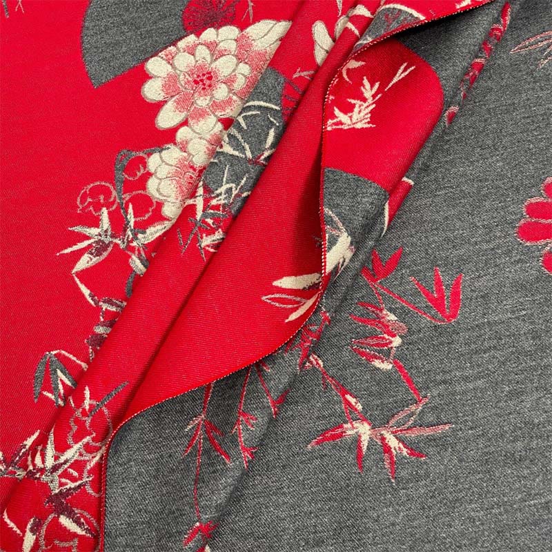 Zimowy wachlarz z motywem kwiatów piwonii z bambusa i Buddha Stones , przytulny szalik - image 7