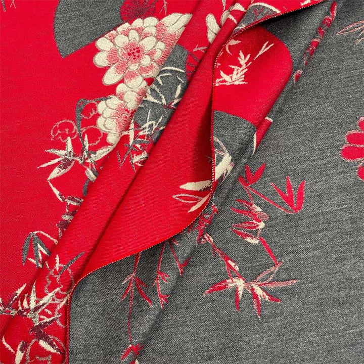 Zimowy wachlarz z motywem kwiatów piwonii z bambusa i Buddha Stones , przytulny szalik - image 7