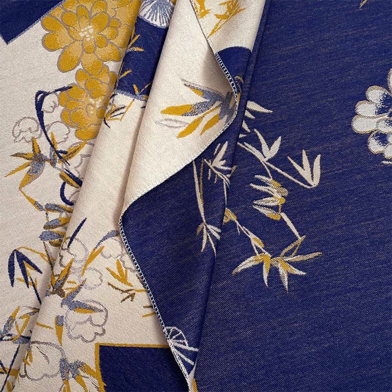 Zimowy wachlarz z motywem kwiatów piwonii z bambusa i Buddha Stones , przytulny szalik - image 3