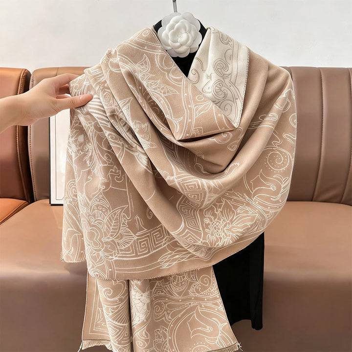 Buddha Stones, jesienny pawilon, kwiaty ryby Koi, fale, przytulny szalik - image 14