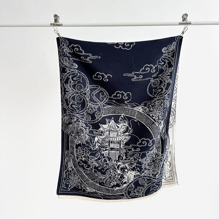 Buddha Stones, jesienny pawilon, kwiaty ryby Koi, fale, przytulny szalik - image 12