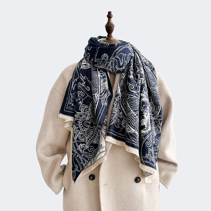 Buddha Stones, jesienny pawilon, kwiaty ryby Koi, fale, przytulny szalik - image 10