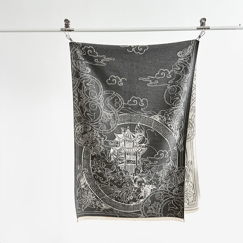 Buddha Stones, jesienny pawilon, kwiaty ryby Koi, fale, przytulny szalik - image 3