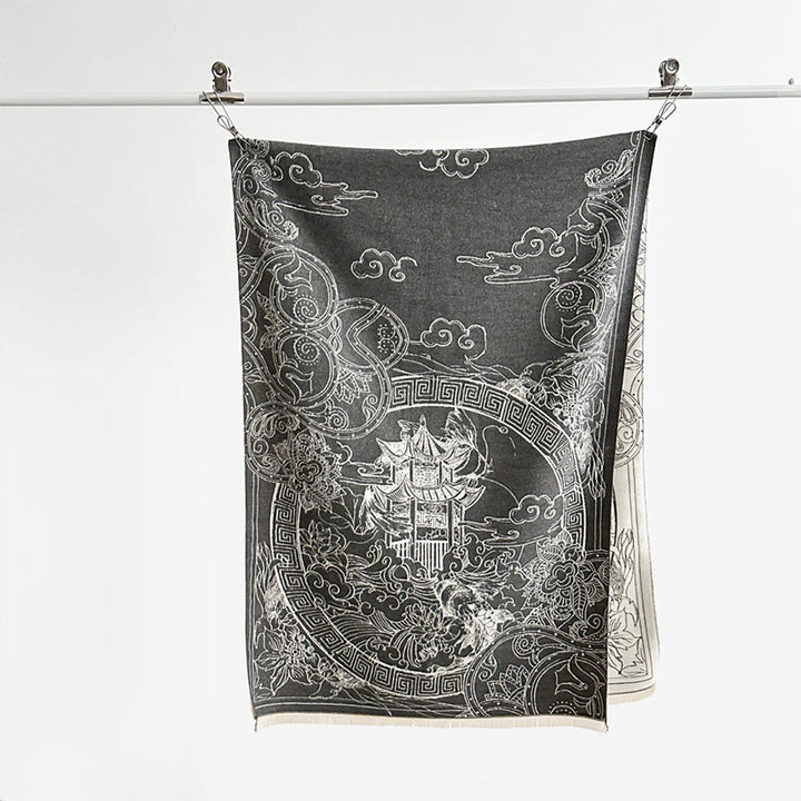 Buddha Stones, jesienny pawilon, kwiaty ryby Koi, fale, przytulny szalik - image 3