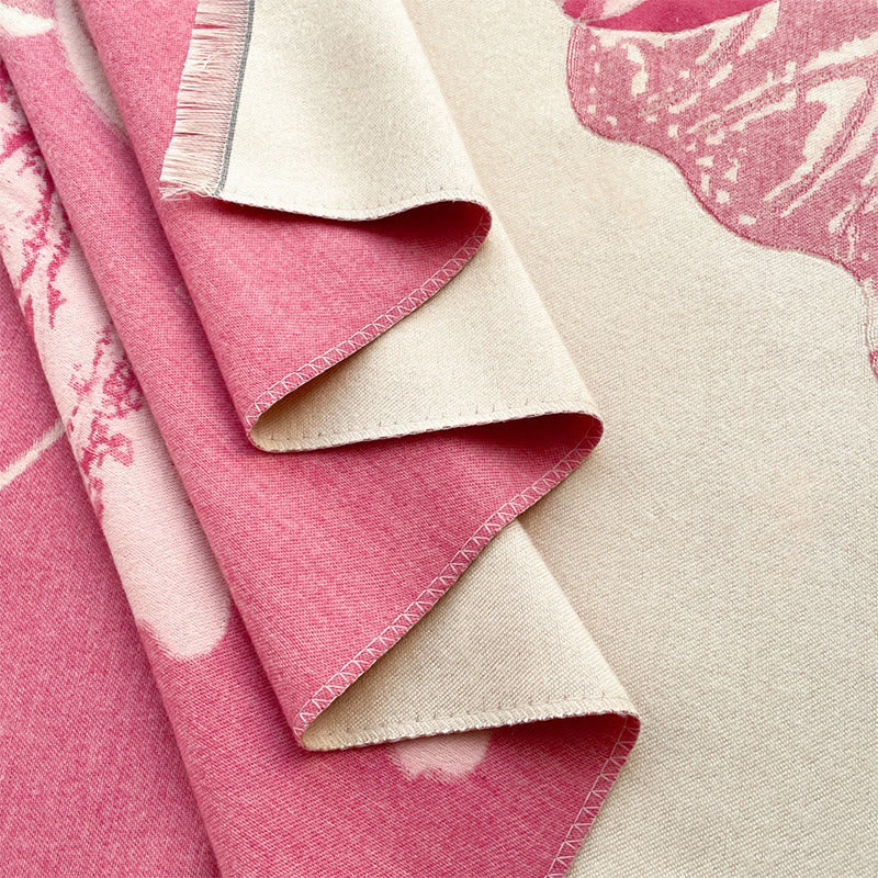 Buddha Stones Zima Bocian Ptaki Kwiaty Lotosu Liście Wzór Miękki Szalik Szal - image 7