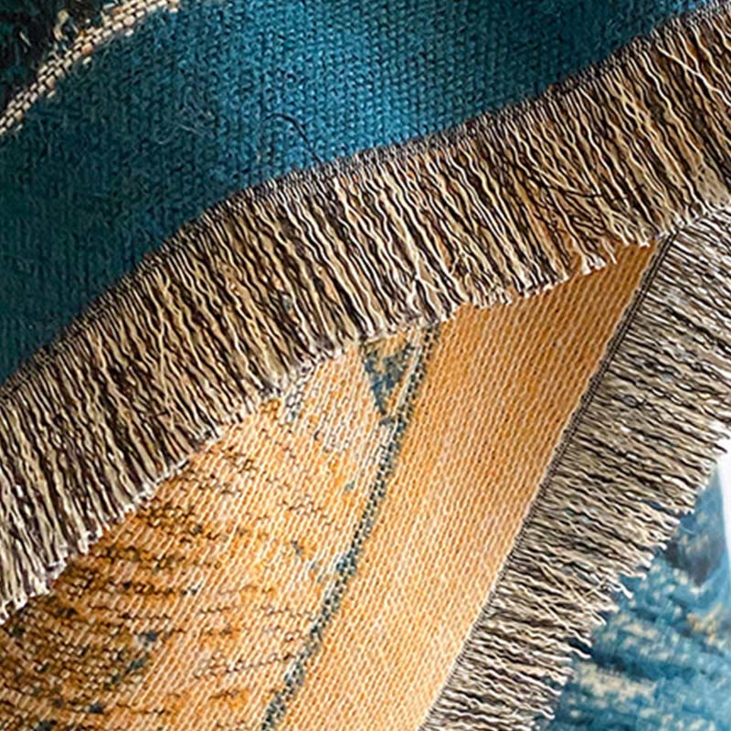 Buddha Stones Zimowy Gradient Kolor Ciepłe Wzgórza Drzewa Wzór Przytulny Szalik Szal - image 6