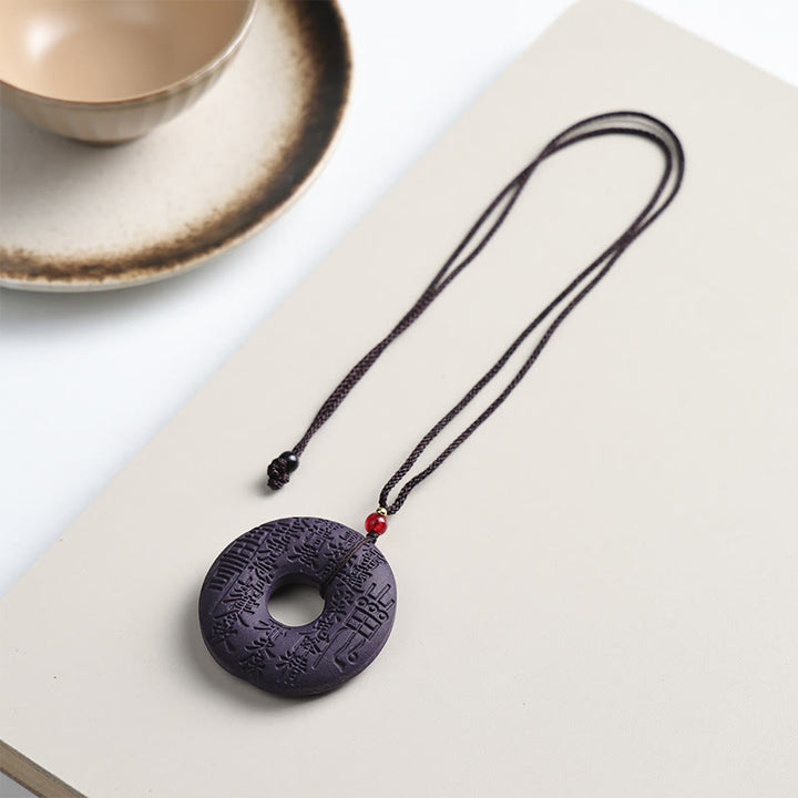 Naszyjnik z Buddha Stones, maską lisa, motylem i klamrą pokoju, z wisiorkiem Fortune - Klamra Pokoju - image 18