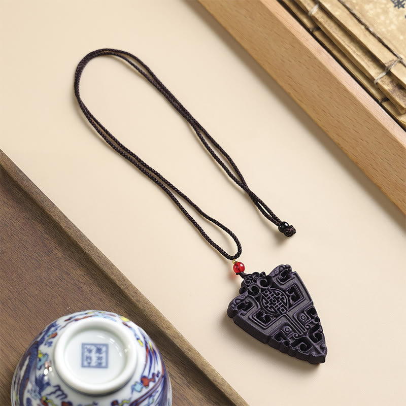 Naszyjnik z Buddha Stones, maską lisa, motylem i klamrą pokoju, z wisiorkiem Fortune - Odwrócony trójkąt - image 14