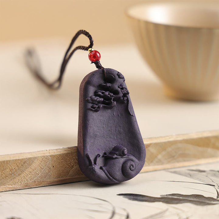 Naszyjnik z Buddha Stones, maską lisa, motylem i klamrą pokoju, z wisiorkiem Fortune - Ślimak - image 10