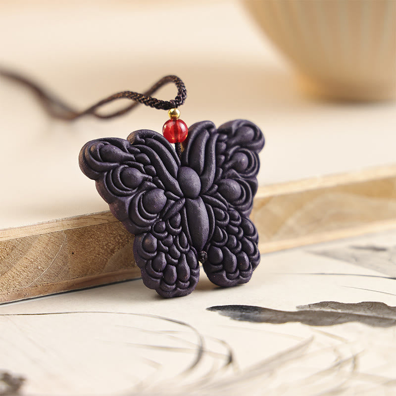 Naszyjnik z Buddha Stones, maską lisa, motylem i klamrą pokoju, z wisiorkiem Fortune - Motyl ulgi - image 8