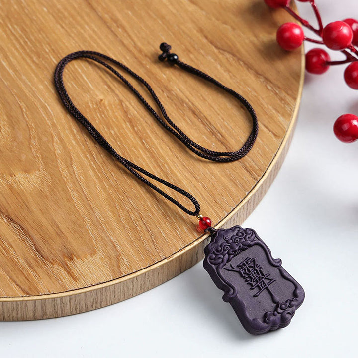 Naszyjnik z Buddha Stones, maską lisa, motylem i klamrą pokoju, z wisiorkiem Fortune - Mantra taoistyczna - image 15