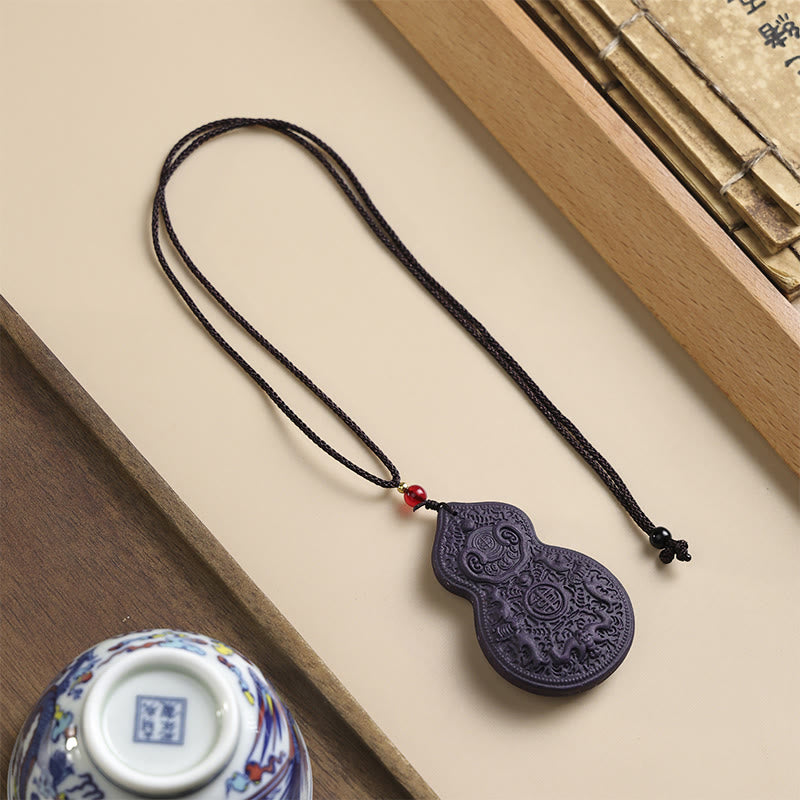 Naszyjnik z Buddha Stones, maską lisa, motylem i klamrą pokoju, z wisiorkiem Fortune - Gurda - image 13