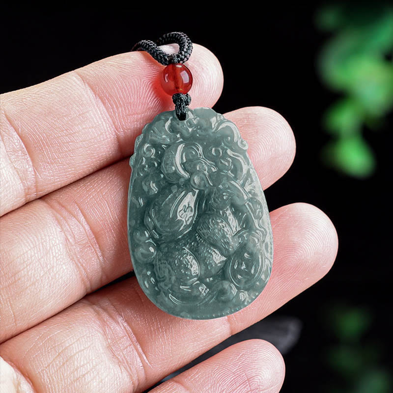 Naszyjnik z jadeitu z Buddha Stones, chiński znak zodiaku, rok konia, lina szczęścia - image 9