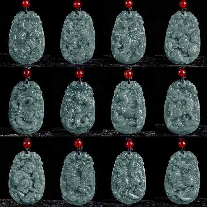 Naszyjnik z jadeitu z Buddha Stones, chiński znak zodiaku, rok konia, lina szczęścia - image 21
