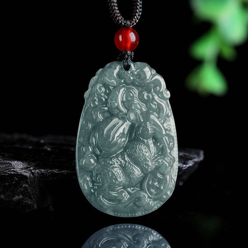 Naszyjnik z jadeitu z Buddha Stones, chiński znak zodiaku, rok konia, lina szczęścia - image 8