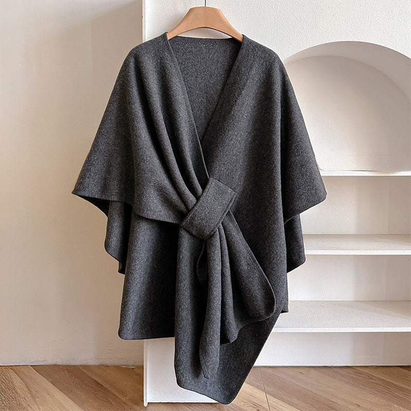 Zimowy, jednolity kolor, ciepły i przytulny, rozdzielony szal z Buddha Stones - Szary - 160*110 cm - image 17