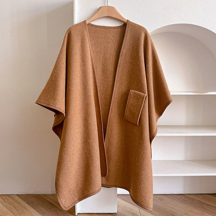 Zimowy, jednolity kolor, ciepły i przytulny, rozdzielony szal z Buddha Stones - image 4