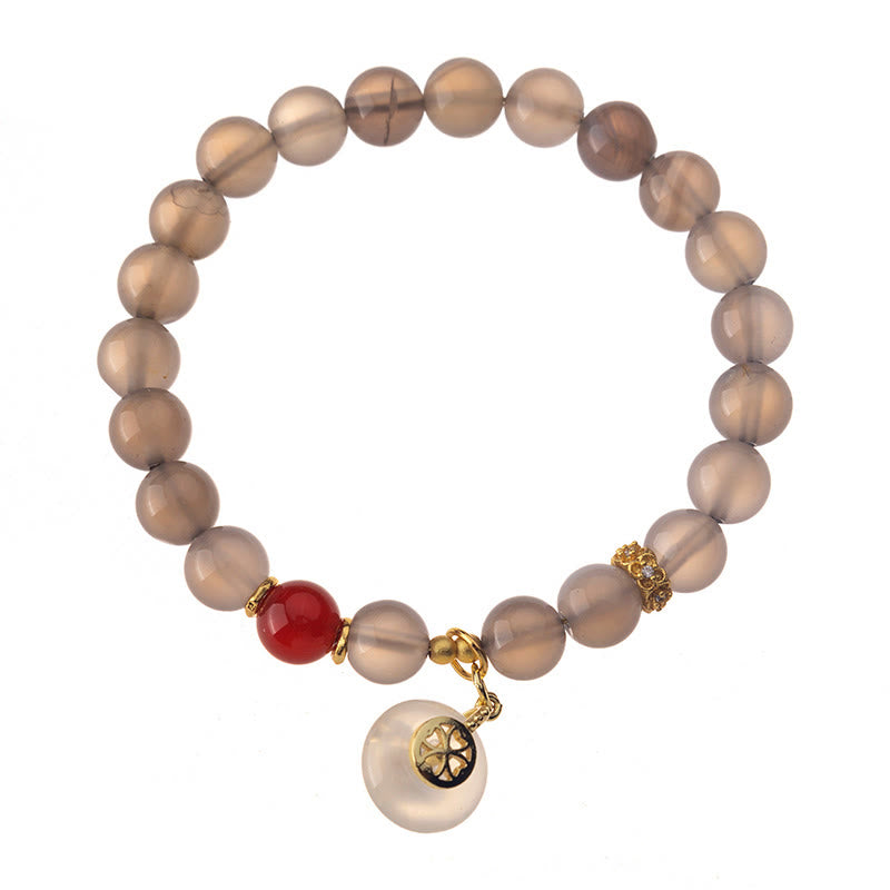 Bransoletka z Buddha Stones, szarego agatu i czerwonego agatu z chalcedonem - image 4