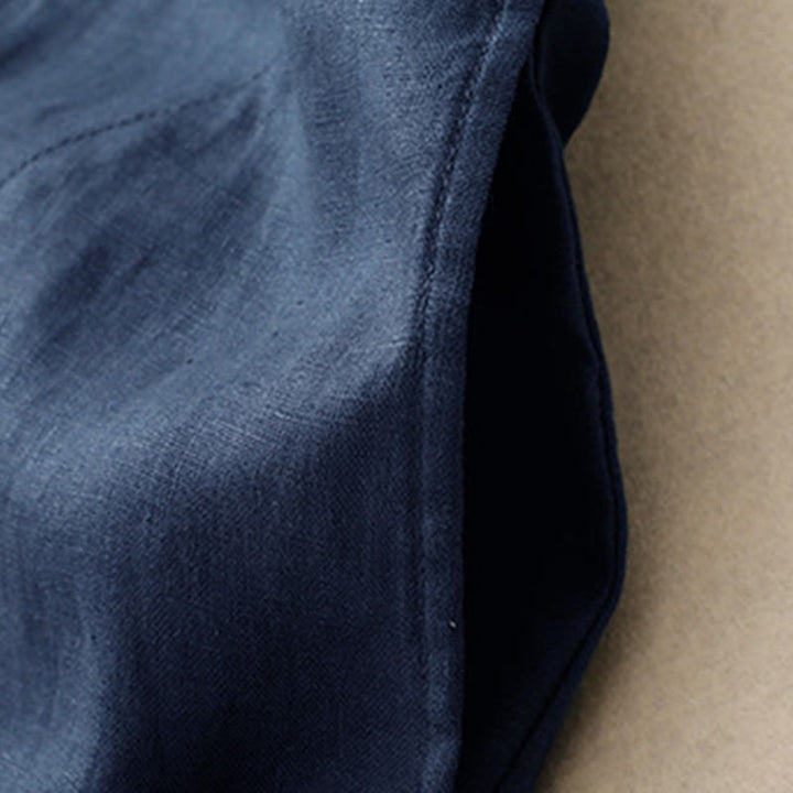 Sukienka midi z bawełny Buddha Stones Fall Commute z długimi rękawami i kieszeniami, prosta, z guzikami - image 3