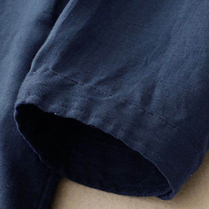 Sukienka midi z bawełny Buddha Stones Fall Commute z długimi rękawami i kieszeniami, prosta, z guzikami - image 4