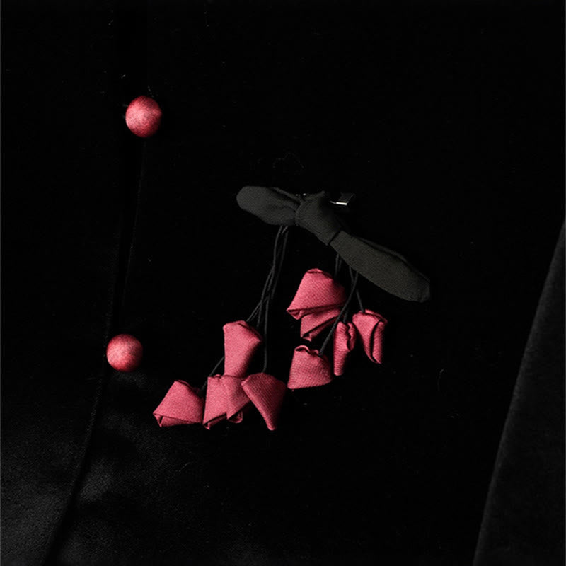 Kurtka damska z długim rękawem i grubym wykończeniem w kształcie Buddha Stones z kwiatowym wzorem  - image 8