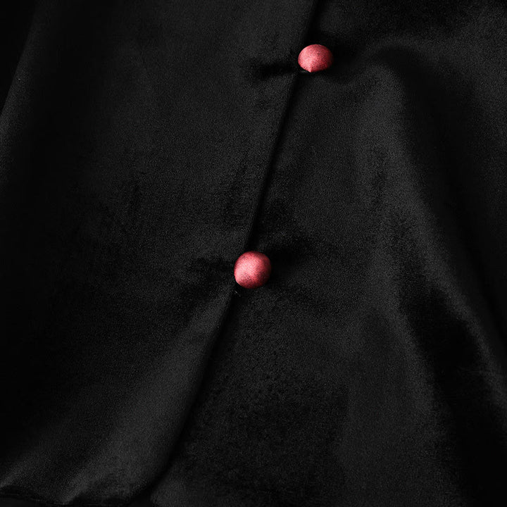 Kurtka damska z długim rękawem i grubym wykończeniem w kształcie Buddha Stones z kwiatowym wzorem  - image 7