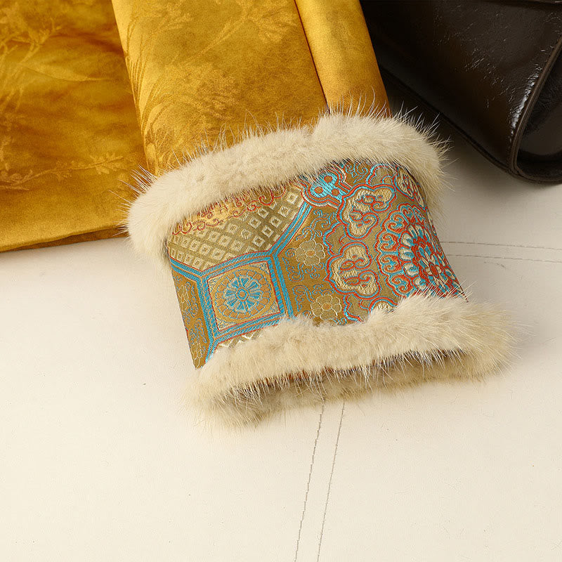 Buddha Stones z żabą i guzikami, tradycyjne chińskie wzory, damska kurtka z długim rękawem i grubym wykończeniem  - image 7