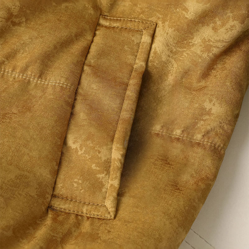 Buddha Stones Żakardowa kurtka damska z długim rękawem, grubym wykończeniem i kieszeniami, z guzikami w kolorze ciemnego wzoru - image 10