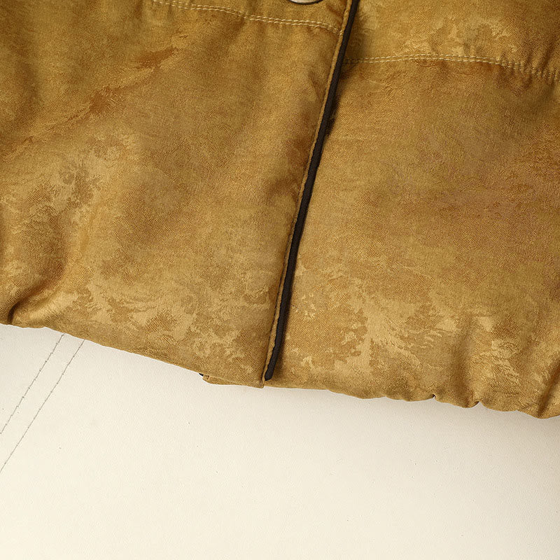 Buddha Stones Żakardowa kurtka damska z długim rękawem, grubym wykończeniem i kieszeniami, z guzikami w kolorze ciemnego wzoru - image 8