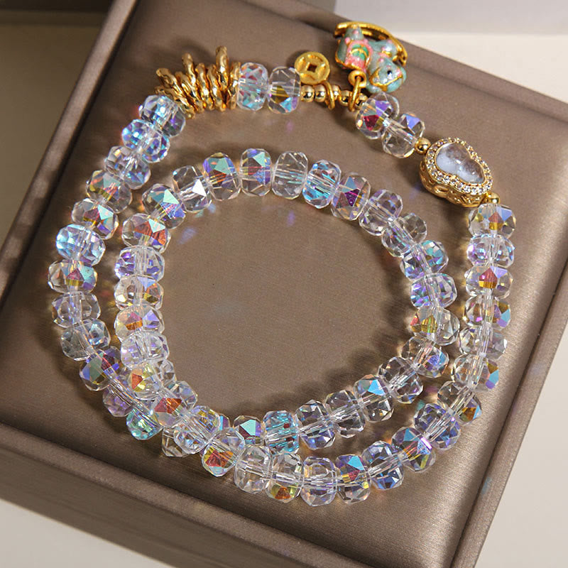 Buddha Stones, chiński zodiak, rok konia, kryształowe szkło, miedziana moneta, tykwa, podwójnie owinięta bransoletka - image 10