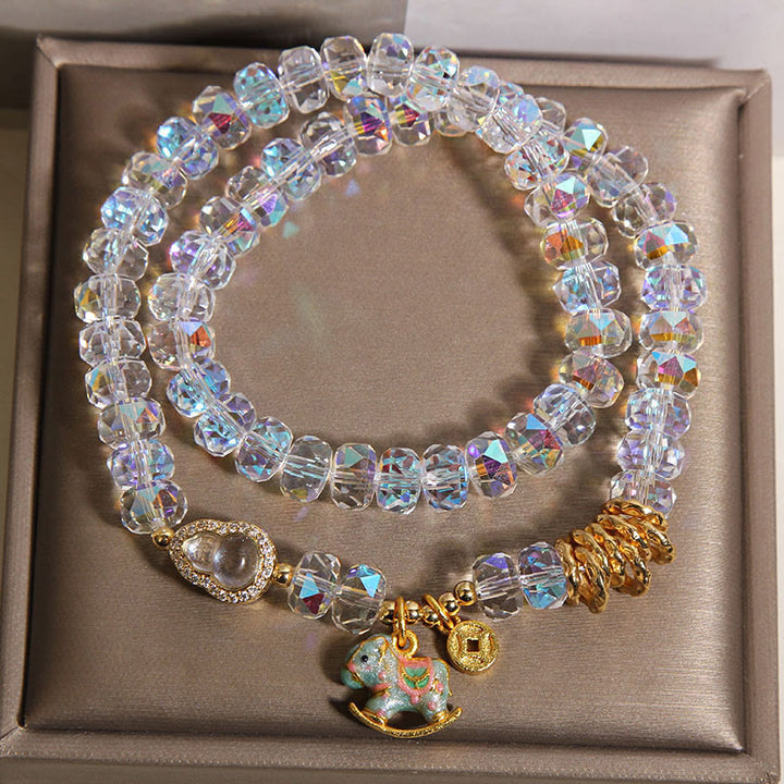 Buddha Stones, chiński zodiak, rok konia, kryształowe szkło, miedziana moneta, tykwa, podwójnie owinięta bransoletka - image 12