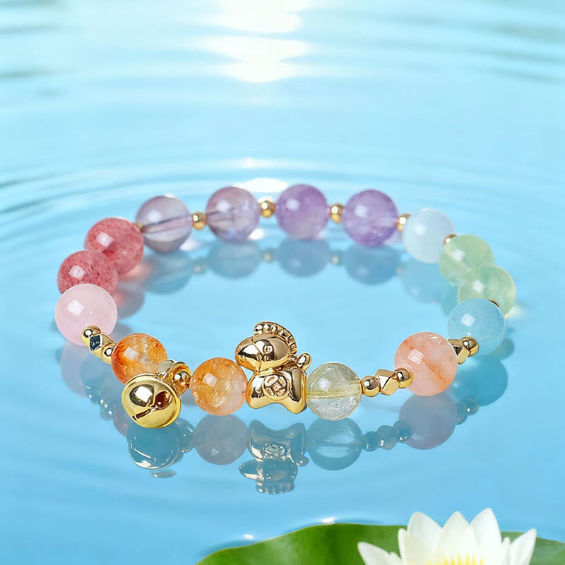 Buddha Stones Rok Konia Cytryn Ametyst Różnorodne Kryształy Bransoletka Ochronna - image 4
