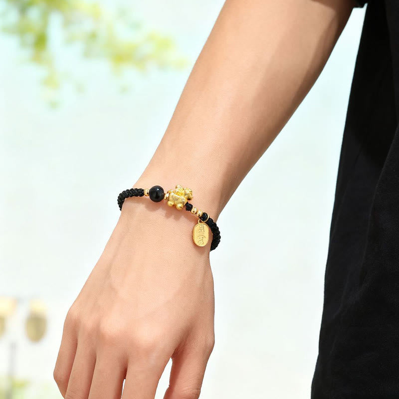 Bransoletka ze sznurka z Buddha Stones ze srebra próby 999, Rok Konia, Spokój i Bogactwo, Sukces - image 9