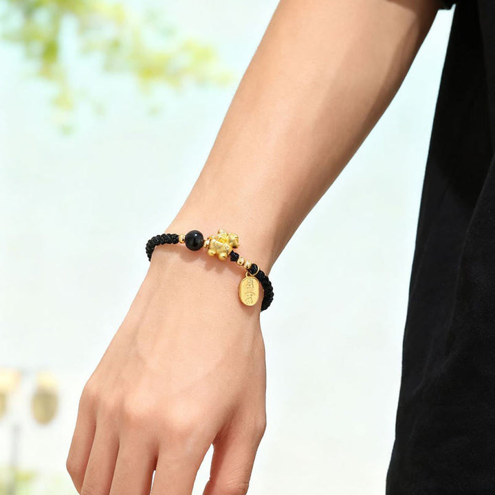 Bransoletka ze sznurka z Buddha Stones ze srebra próby 999, Rok Konia, Spokój i Bogactwo, Sukces - image 9