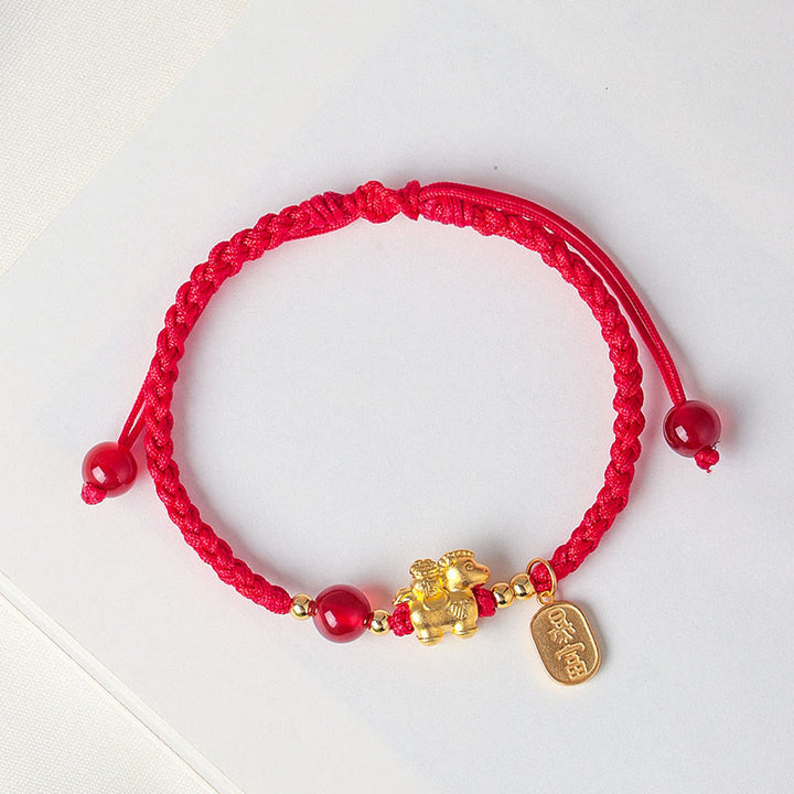 Bransoletka ze sznurka z Buddha Stones ze srebra próby 999, Rok Konia, Spokój i Bogactwo, Sukces - image 1