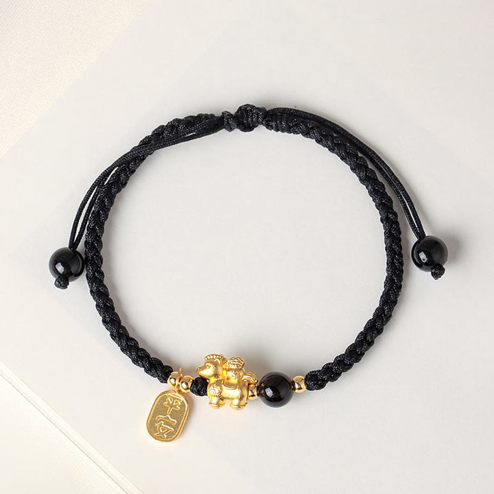 Bransoletka ze sznurka z Buddha Stones ze srebra próby 999, Rok Konia, Spokój i Bogactwo, Sukces - image 8