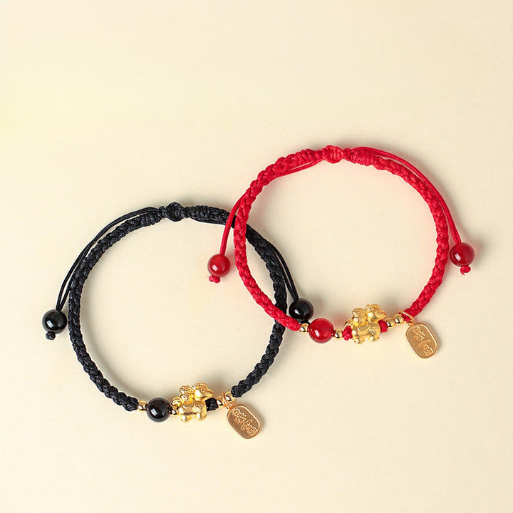 Bransoletka ze sznurka z Buddha Stones ze srebra próby 999, Rok Konia, Spokój i Bogactwo, Sukces - image 10