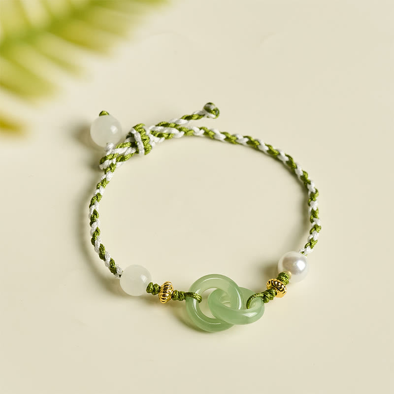 Bransoletka z zaplecionej liny z Buddha Stones, klamrą pokoju i miłością - image 1